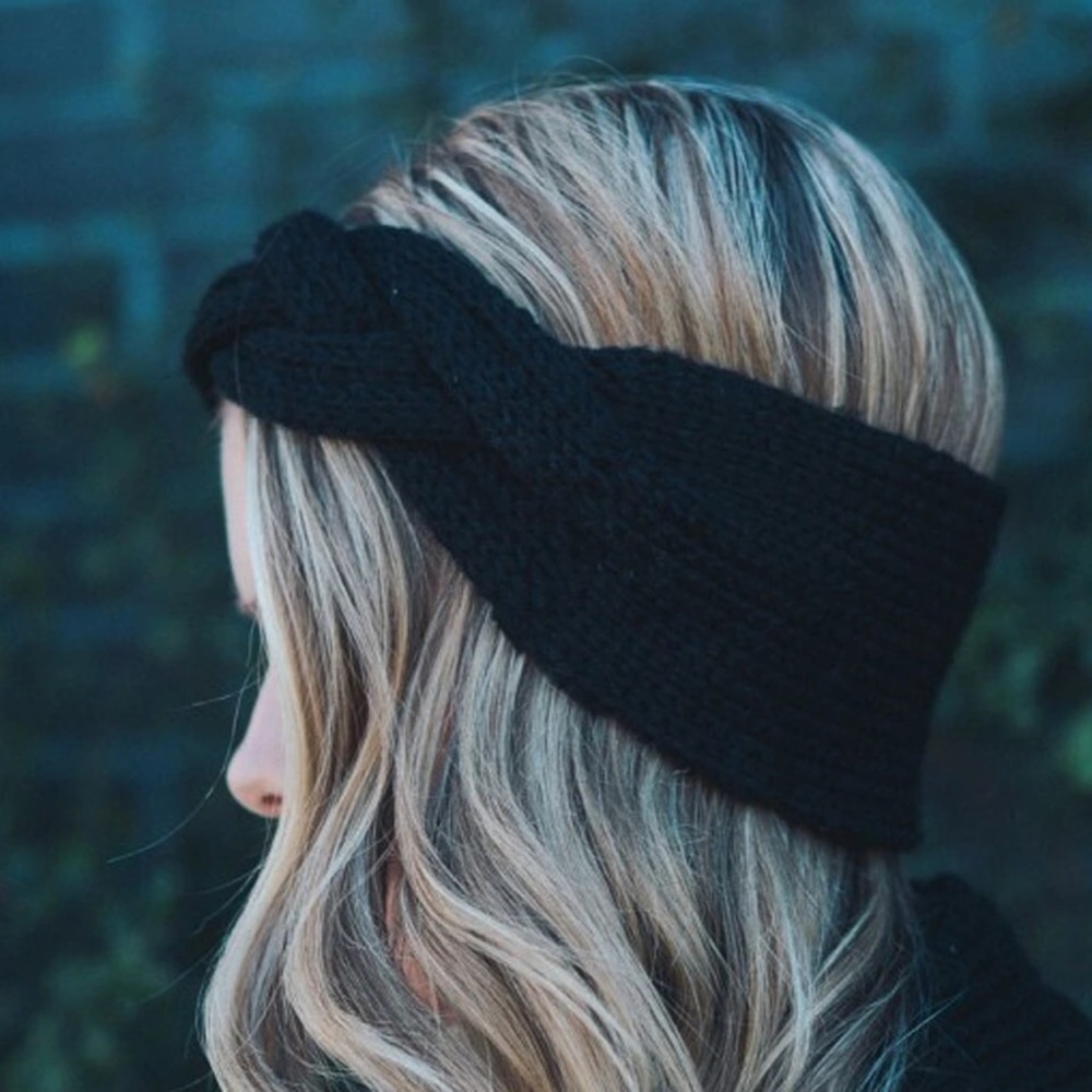 💫Black Crochet Headband/Ear-warmers